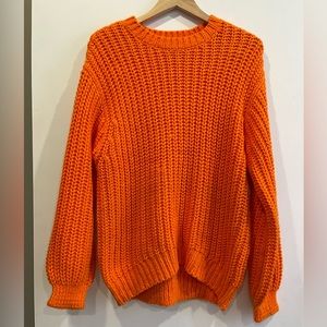Bright orange H&M oversized knit sweater